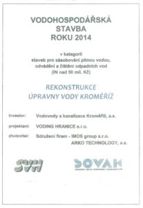 Vodohospodářská stavba roku 2014