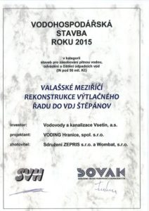 Vodohospodářská stavba roku 2015