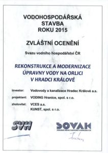 Vodohospodářská stavba roku 2015-Hradec-Kralove